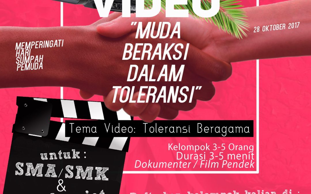 Pengumuman Lomba Video Muda Beraksi Dalam Toleransi