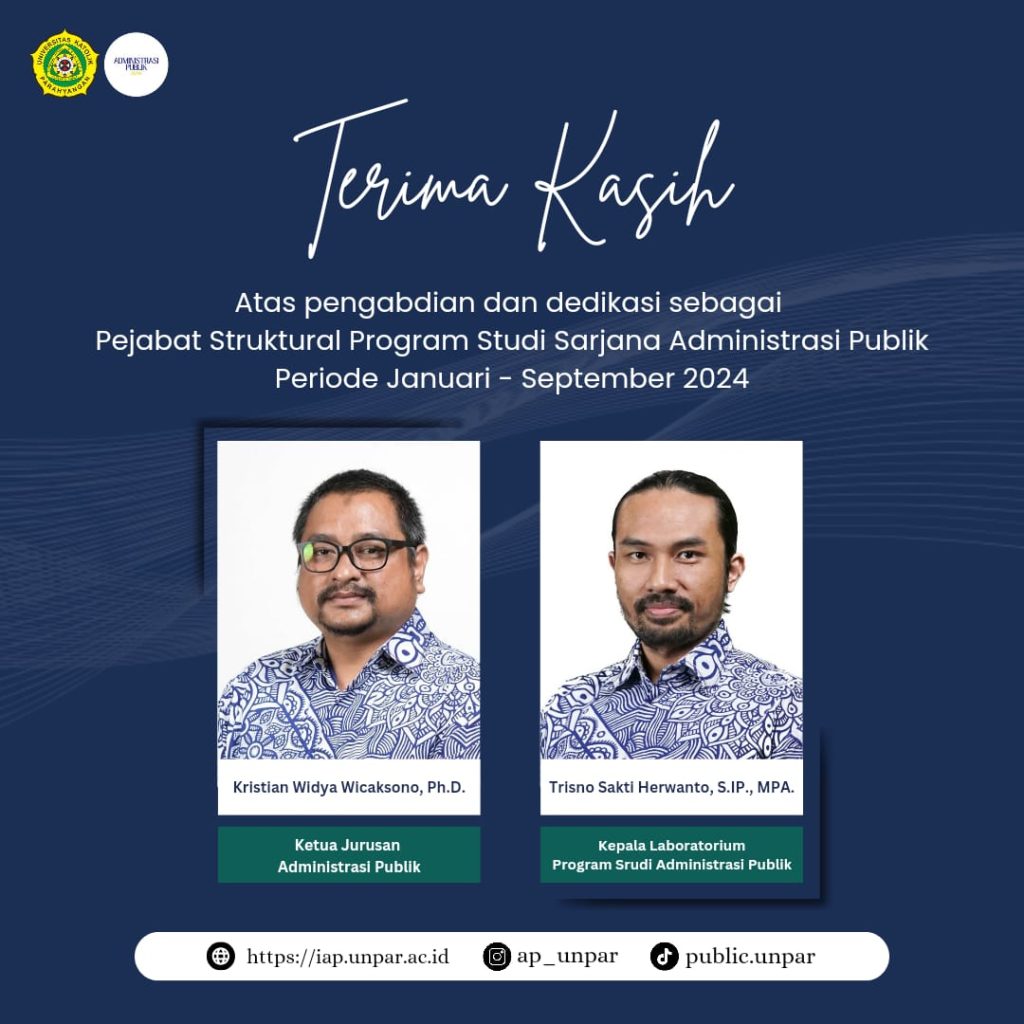 PELANTIKAN PEJABAT STRUKTURAL PROGRAM STUDI ADMINISTRASI PUBLIK 2024-2027